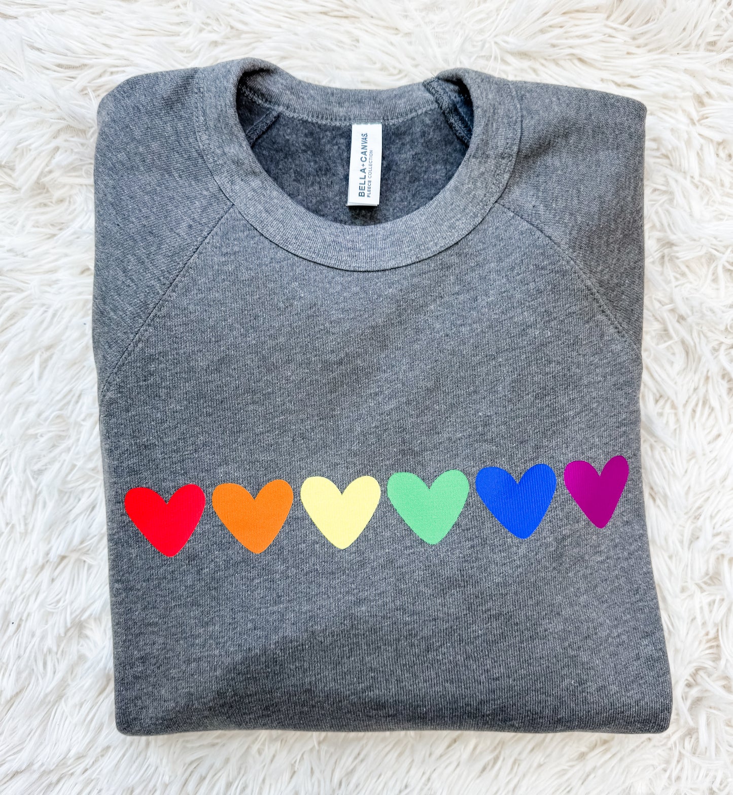 Adult Rainbow Hearts Crew