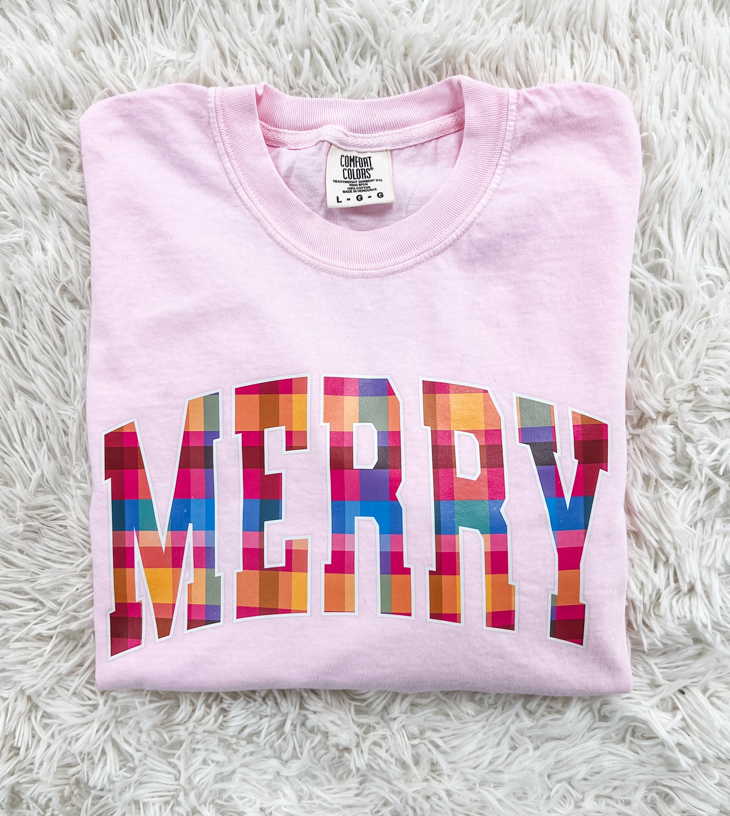 MERRY Plaid Pink Long Sleeve