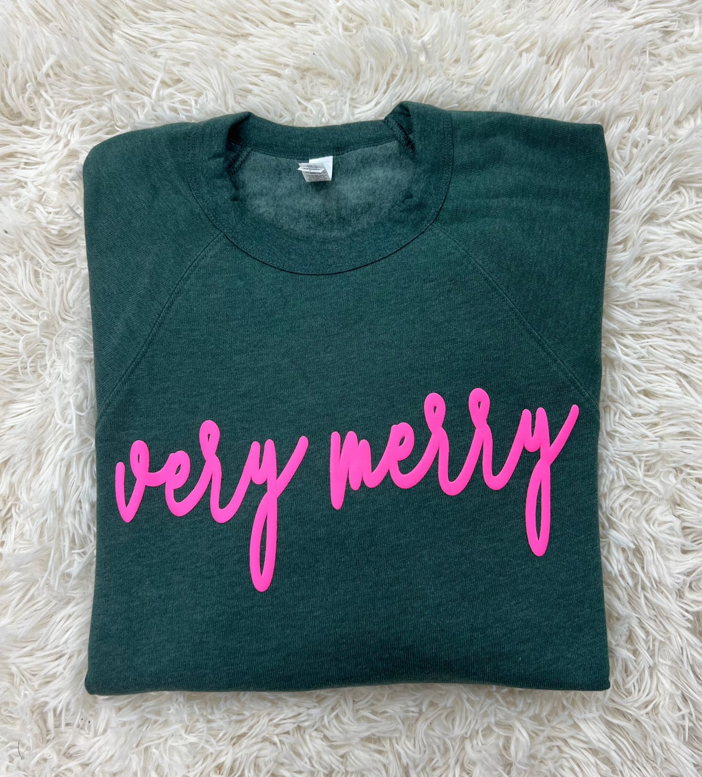 Verry Merry Hot Pink Youth Crewneck