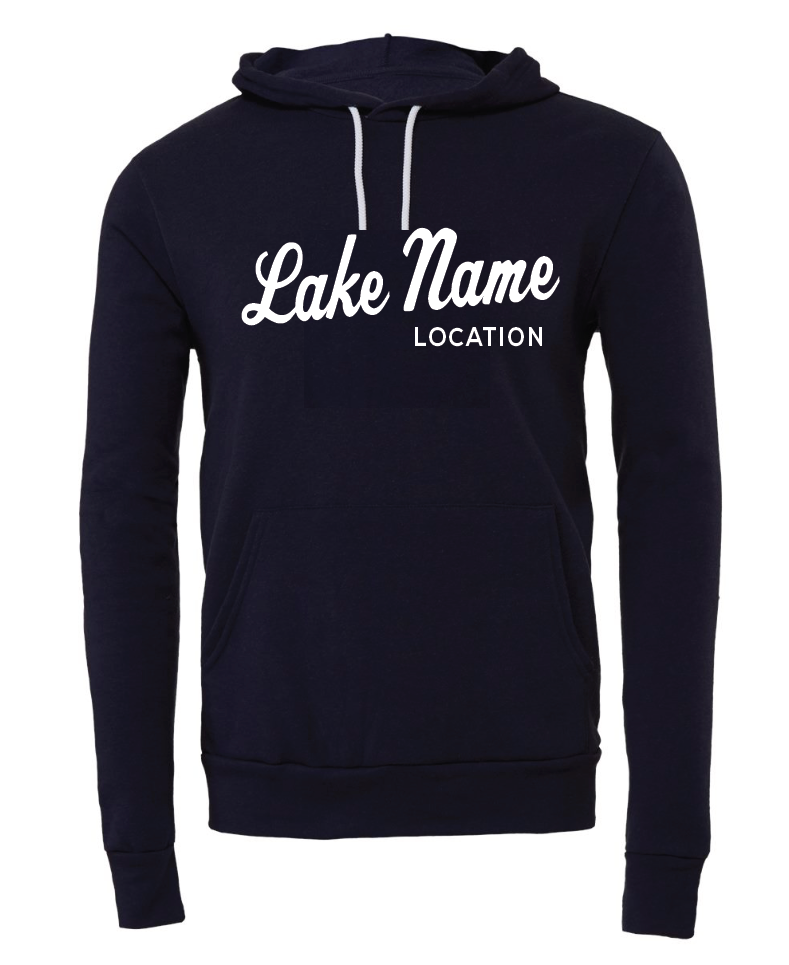 Custom Lake Cursive Adult Hoodie