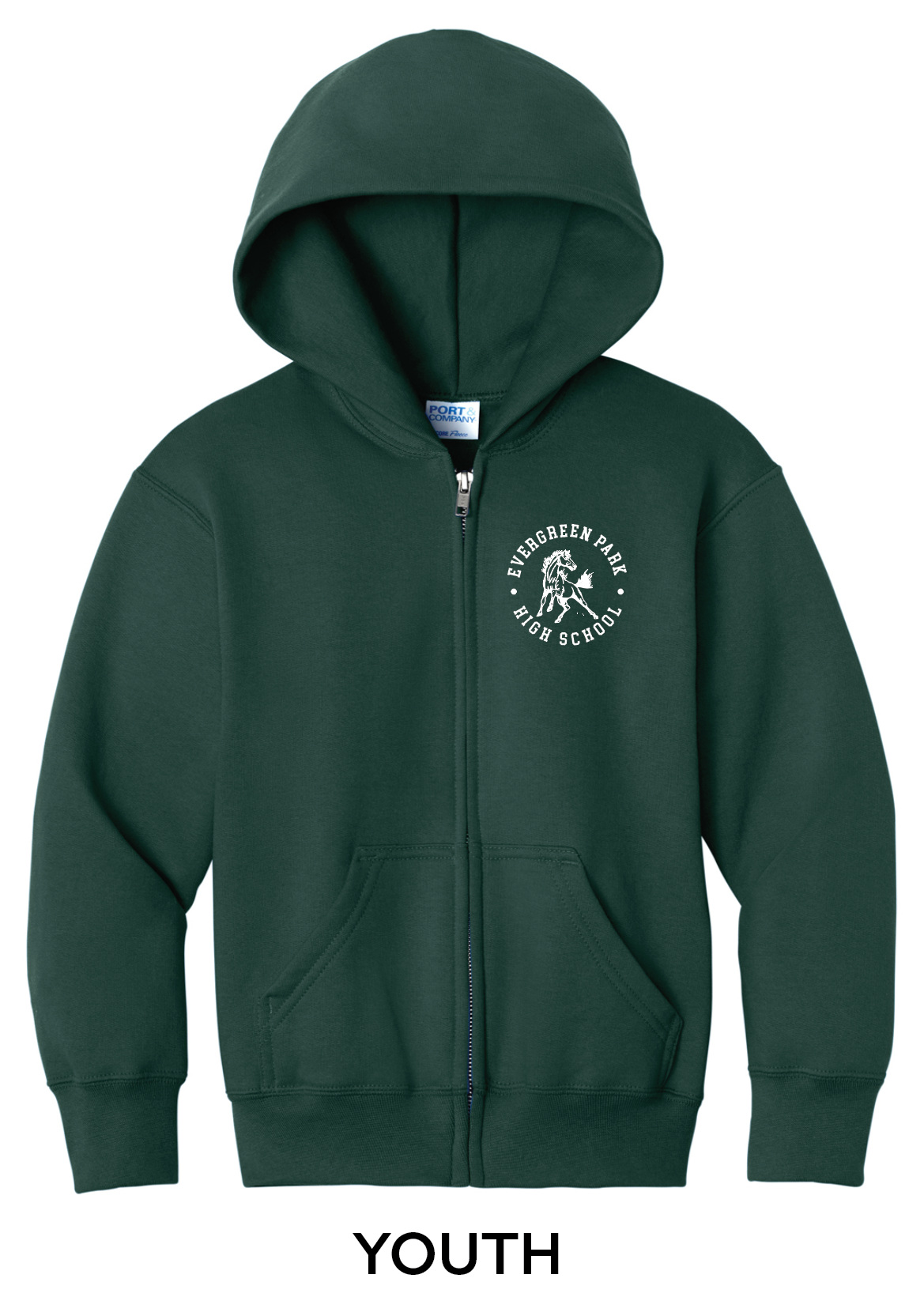 Evergreen Park Mustangs Zip-up Sweatshirt