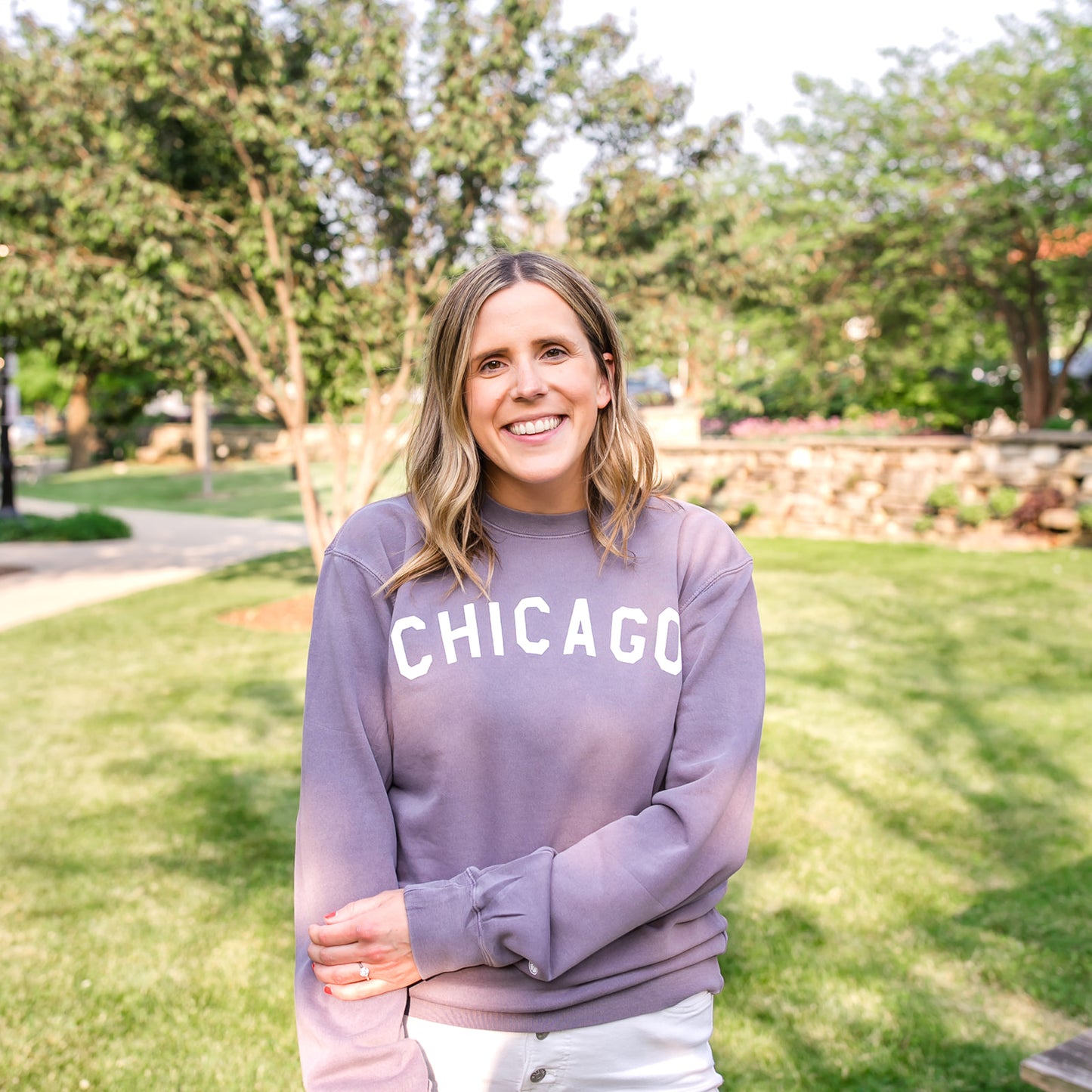 Plum Chicago Crewneck