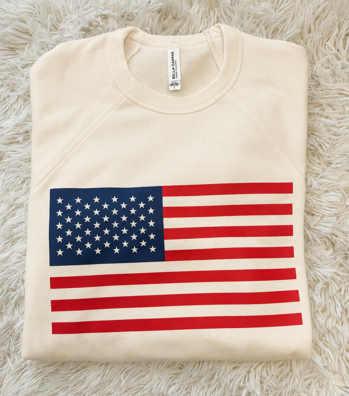American Flag Cream Crewneck