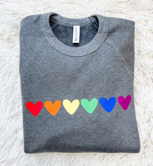 Adult Rainbow Hearts Crew