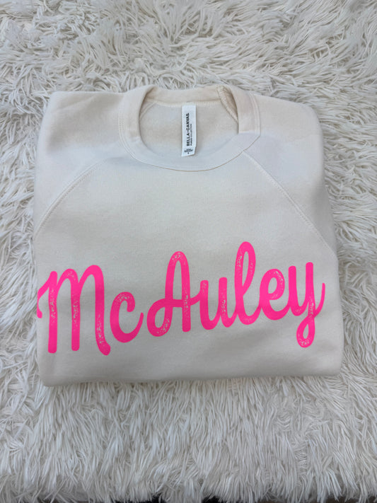 McAuley Cream and Pink Crew