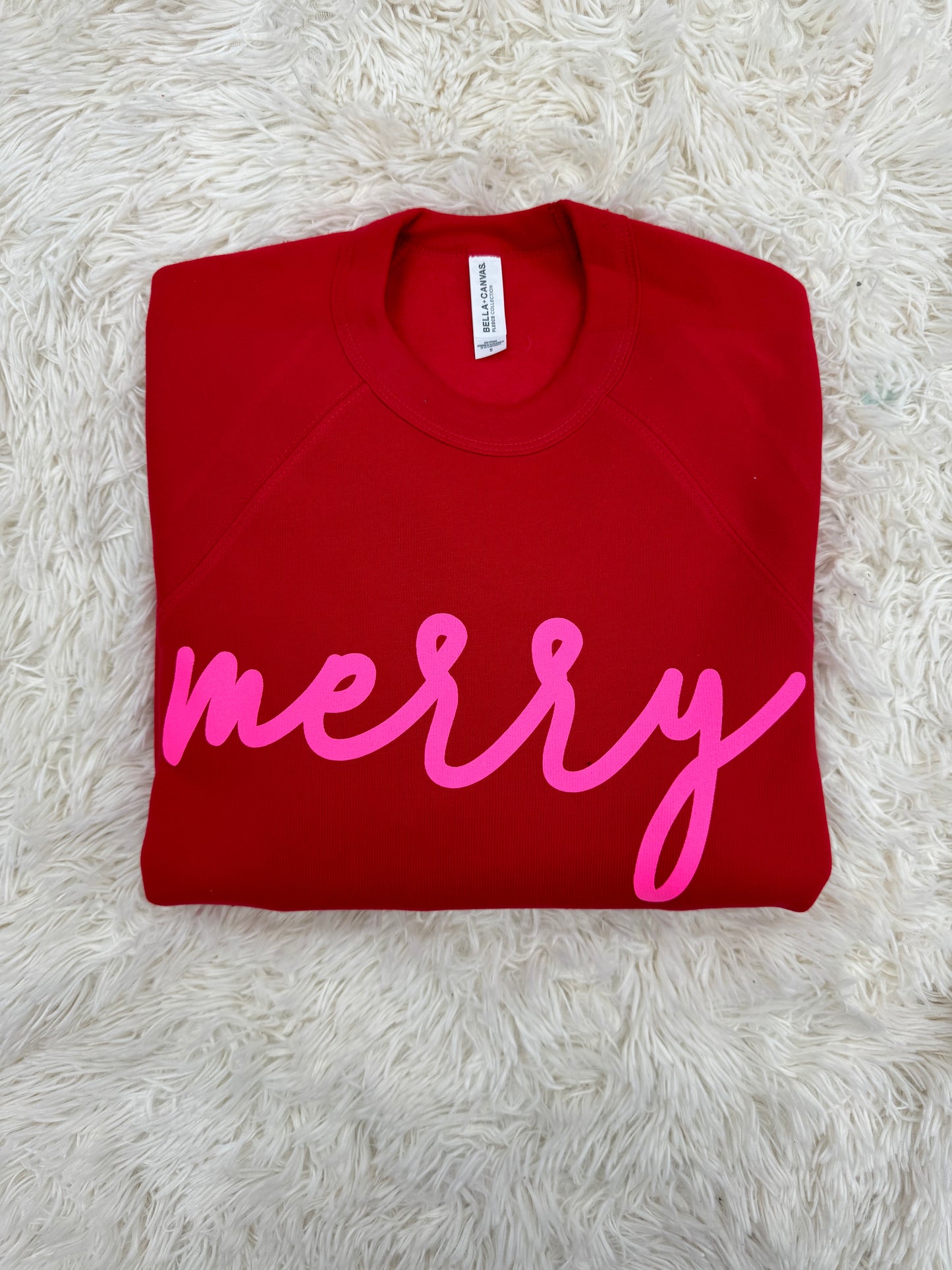 Hot Pink Merry Youth Crewneck