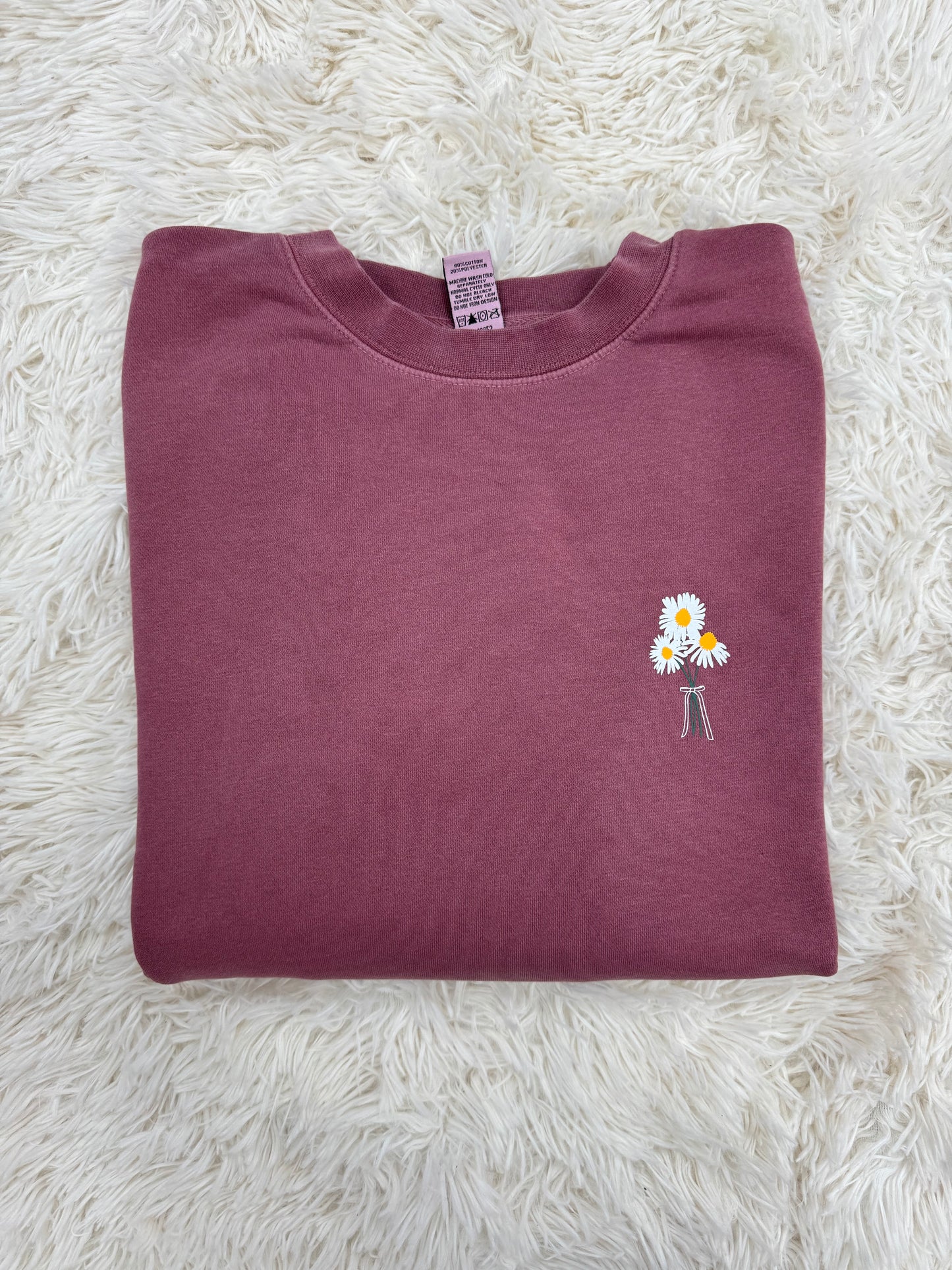 Cranberry Floral Crewneck