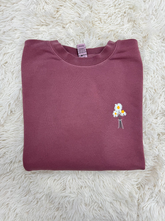 Cranberry Floral Crewneck