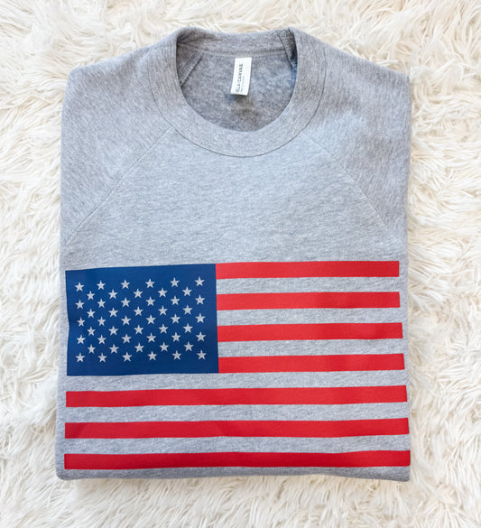 American Flag Grey Crewneck