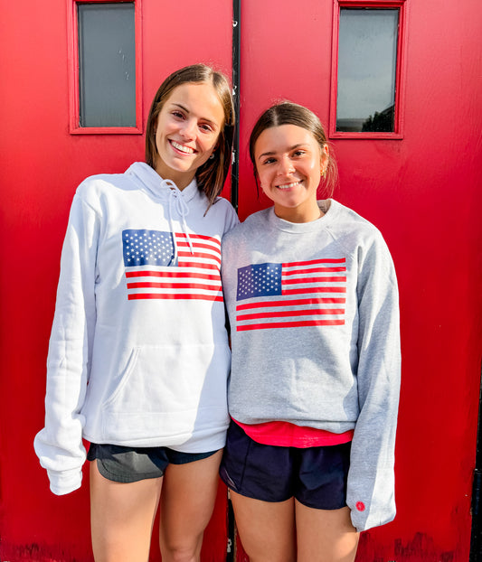 American Flag White Hoodie