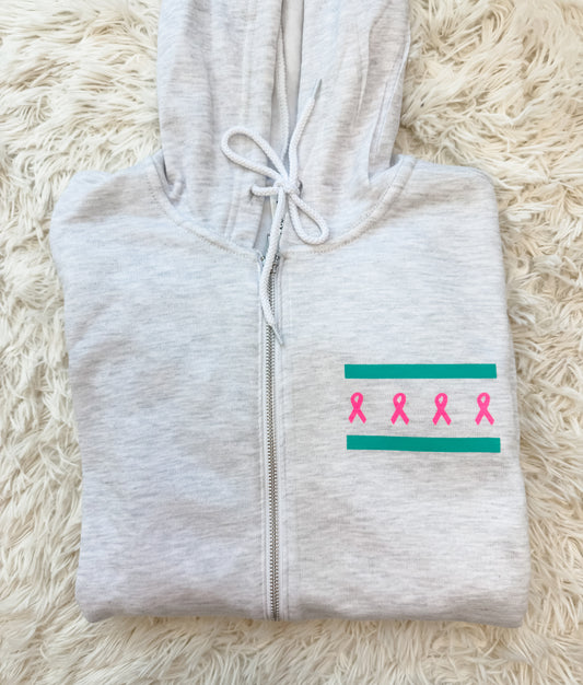 Pink Ribbon Flag Zip-up