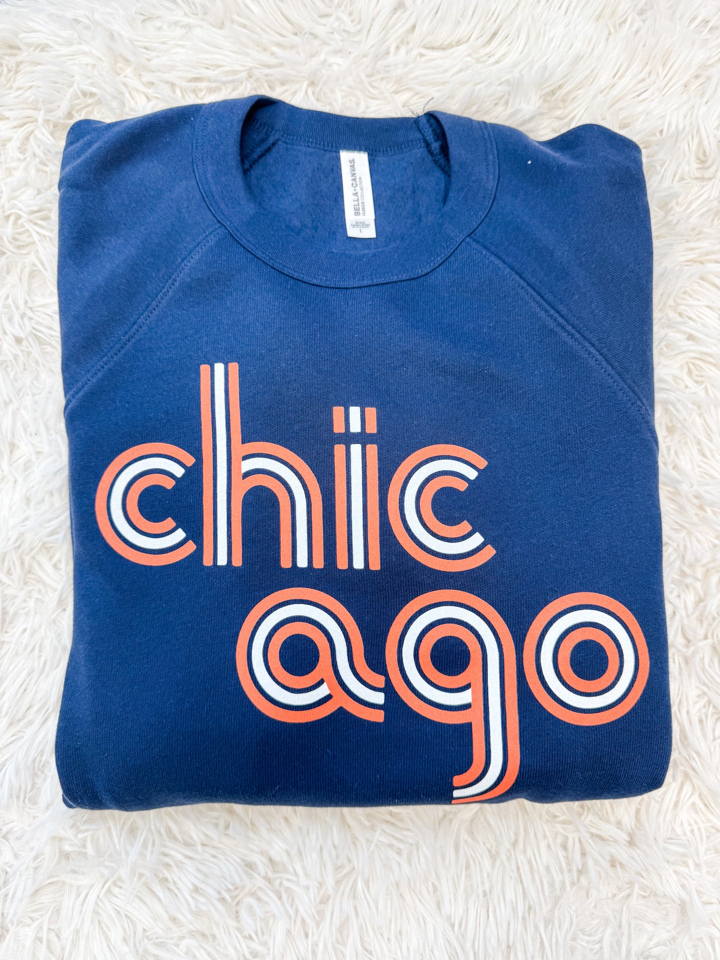 Orange & White Chicago Navy Crewneck
