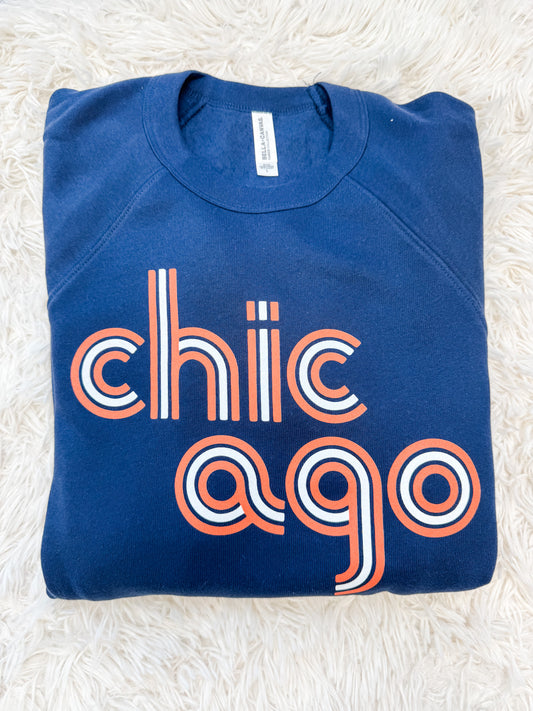 Orange & White Chicago Navy Crewneck