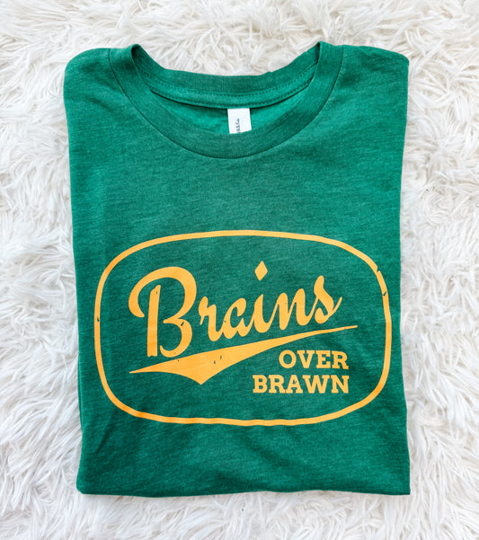 Brains Over Brawn Adult Tee