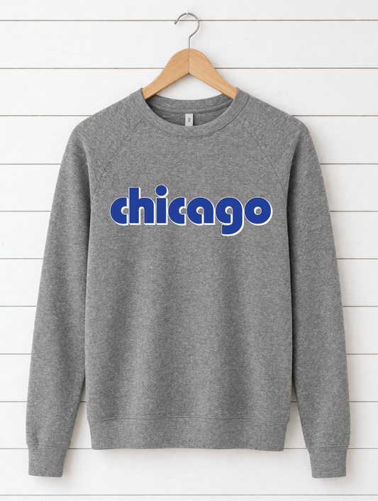 Royal Blue + White Chicago Crewneck