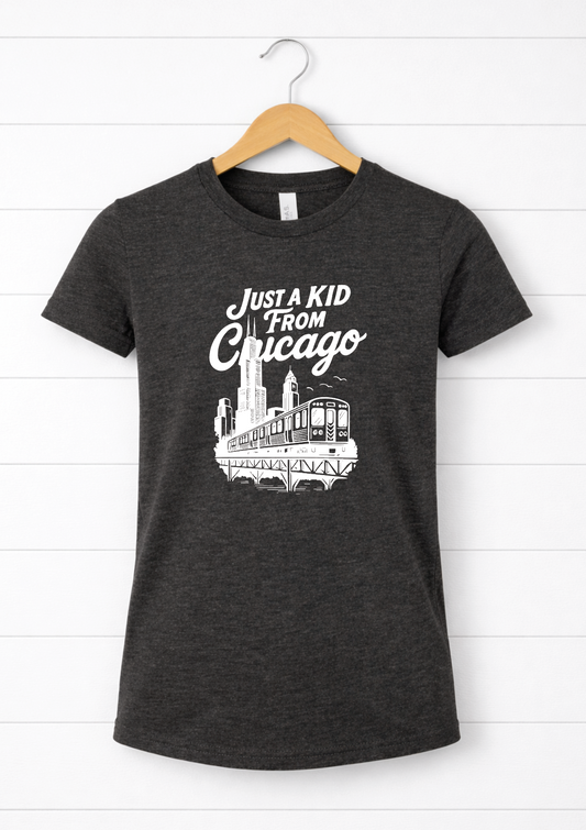 Just a Kid From Chicago Charcoal Youth Tee