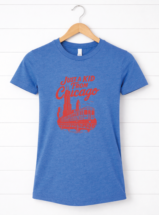 Just a Kid From Chicago Royal Blue Youth Tee