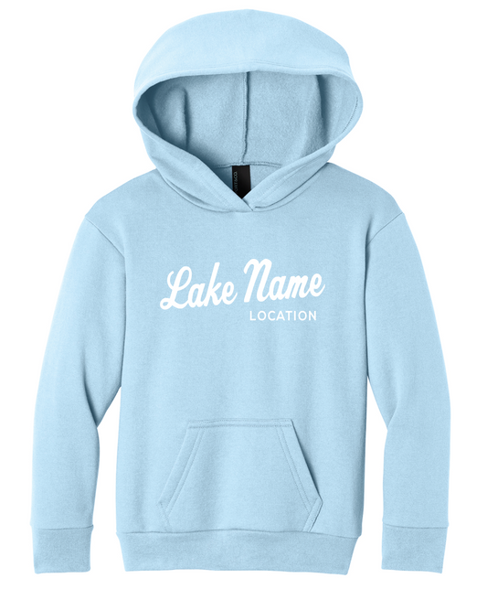 Custom Lake Cursive Youth Hoodie