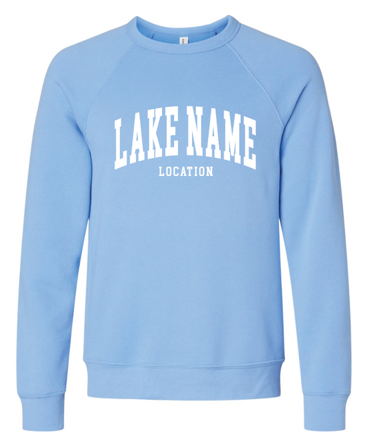 Custom Lake Block Adult Crewneck