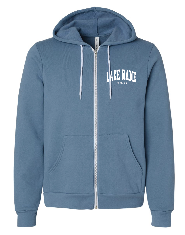 Custom Lake Block Adult Zip-up