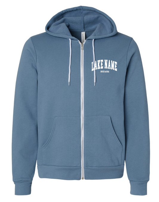 Custom Lake Block Adult Zip-up