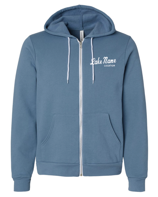 Custom Lake Cursive Adult Zip-up