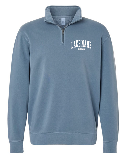 Custom Lake Block Adult Quarter Zip