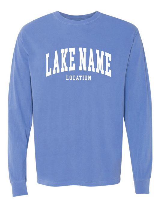 Custom Lake Block Adult Long-Sleeve