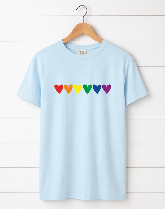 Blue Rainbow Heart Youth Tee