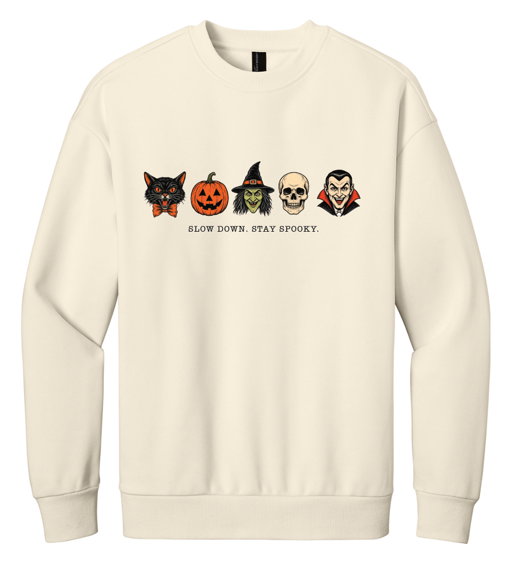TSP Slow Down, Stay Spooky Crewneck - Greige