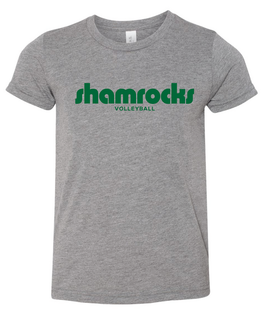 Shamrocks Volleyball Youth Grey Tee