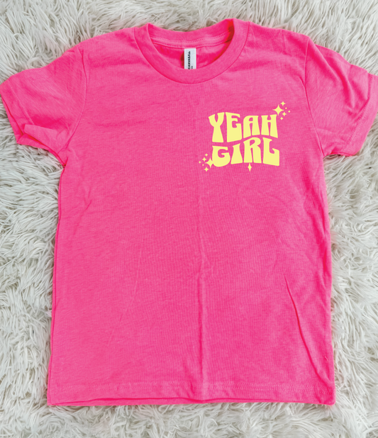 Yeah Girl Hot Pink Youth Tee