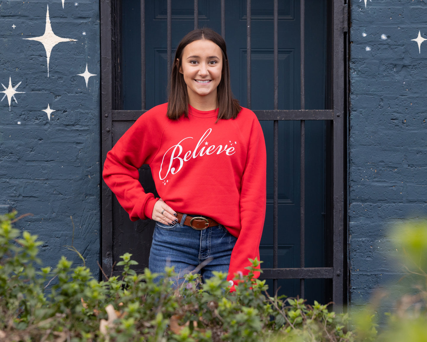 Believe Red Crewneck