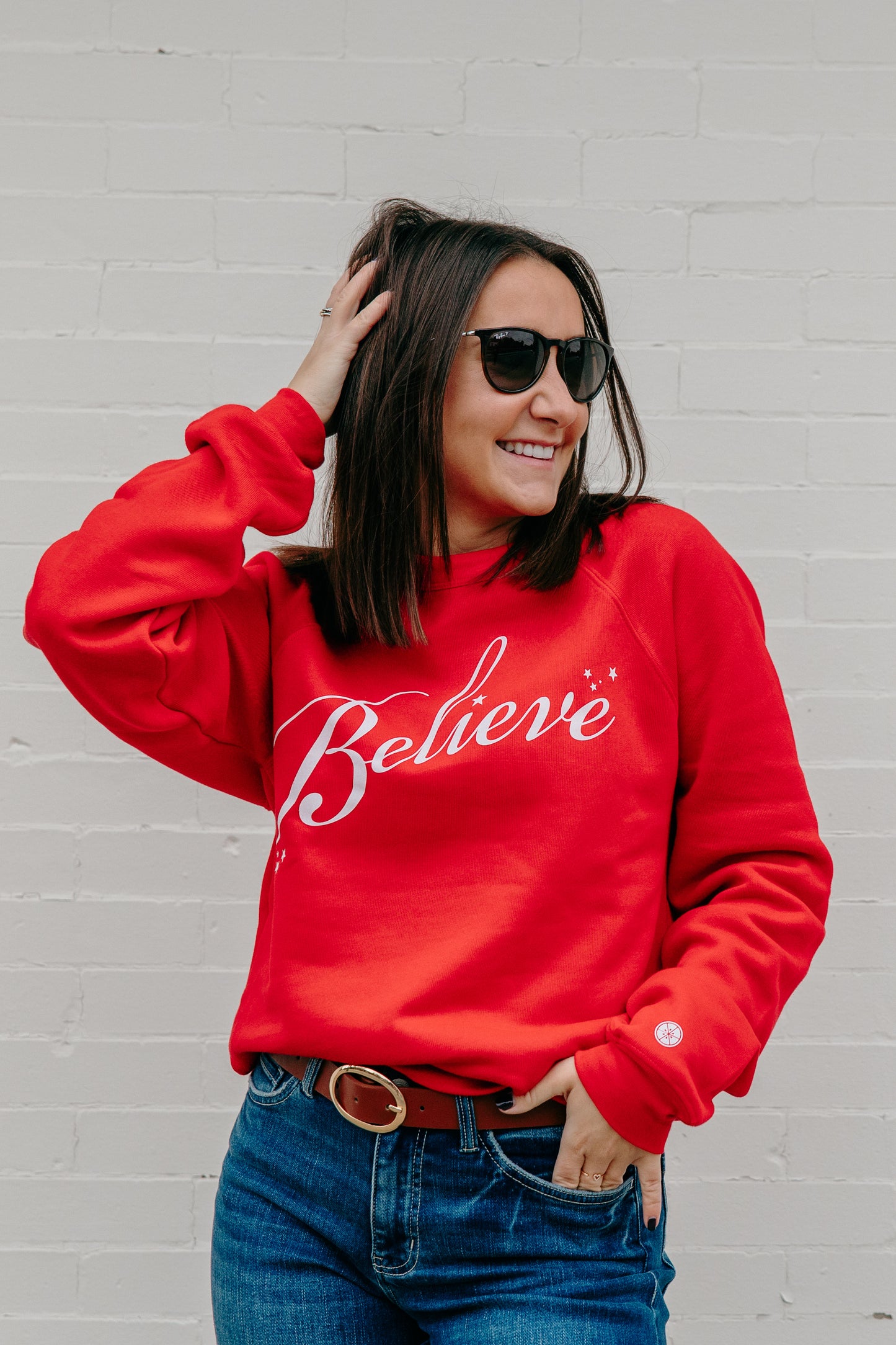 Believe Red Crewneck