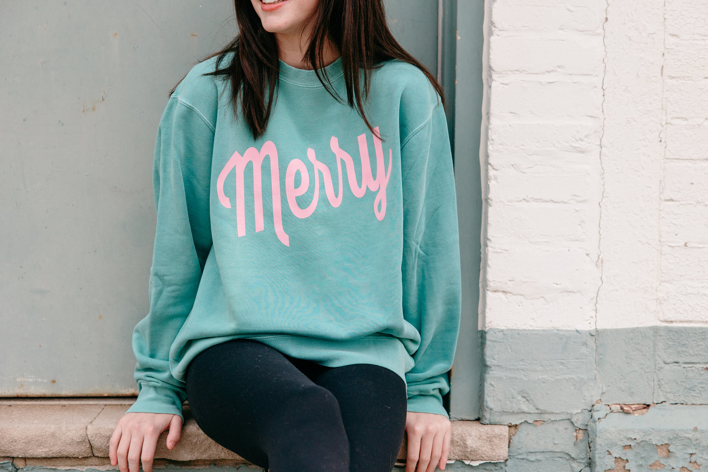 Mint Whimsical Merry Crewneck